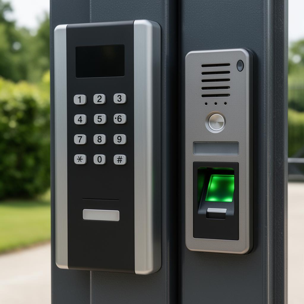 Biometric access control keypad mounted at a secure entrance in Gauteng